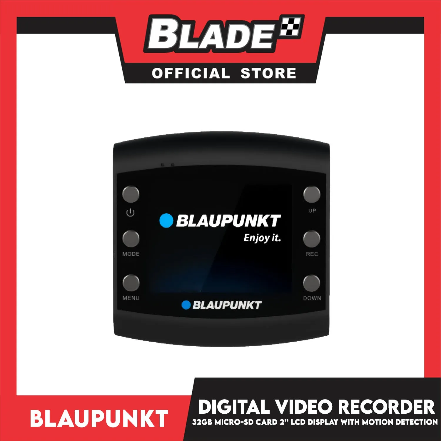 Blaupunkt Digital Video Recorder BP2.1 FHD 2'' LCD Display with Free 32gb Micro-SD Card