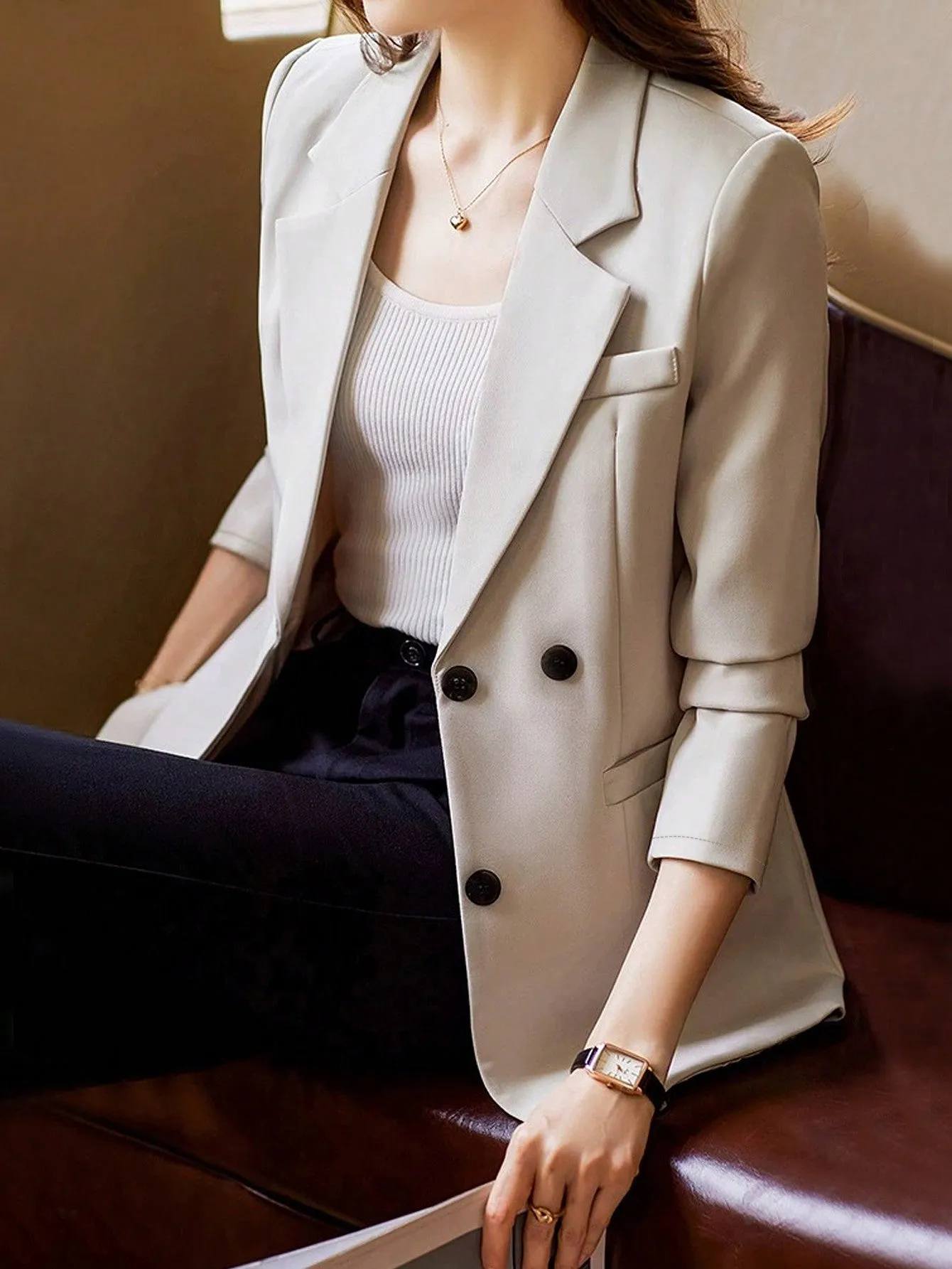 Blazer de botón único para mujeres
