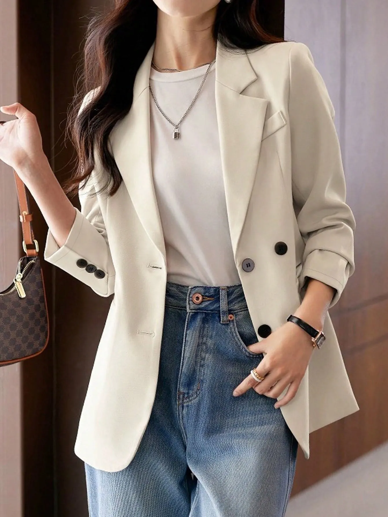 Blazer de botón único para mujeres