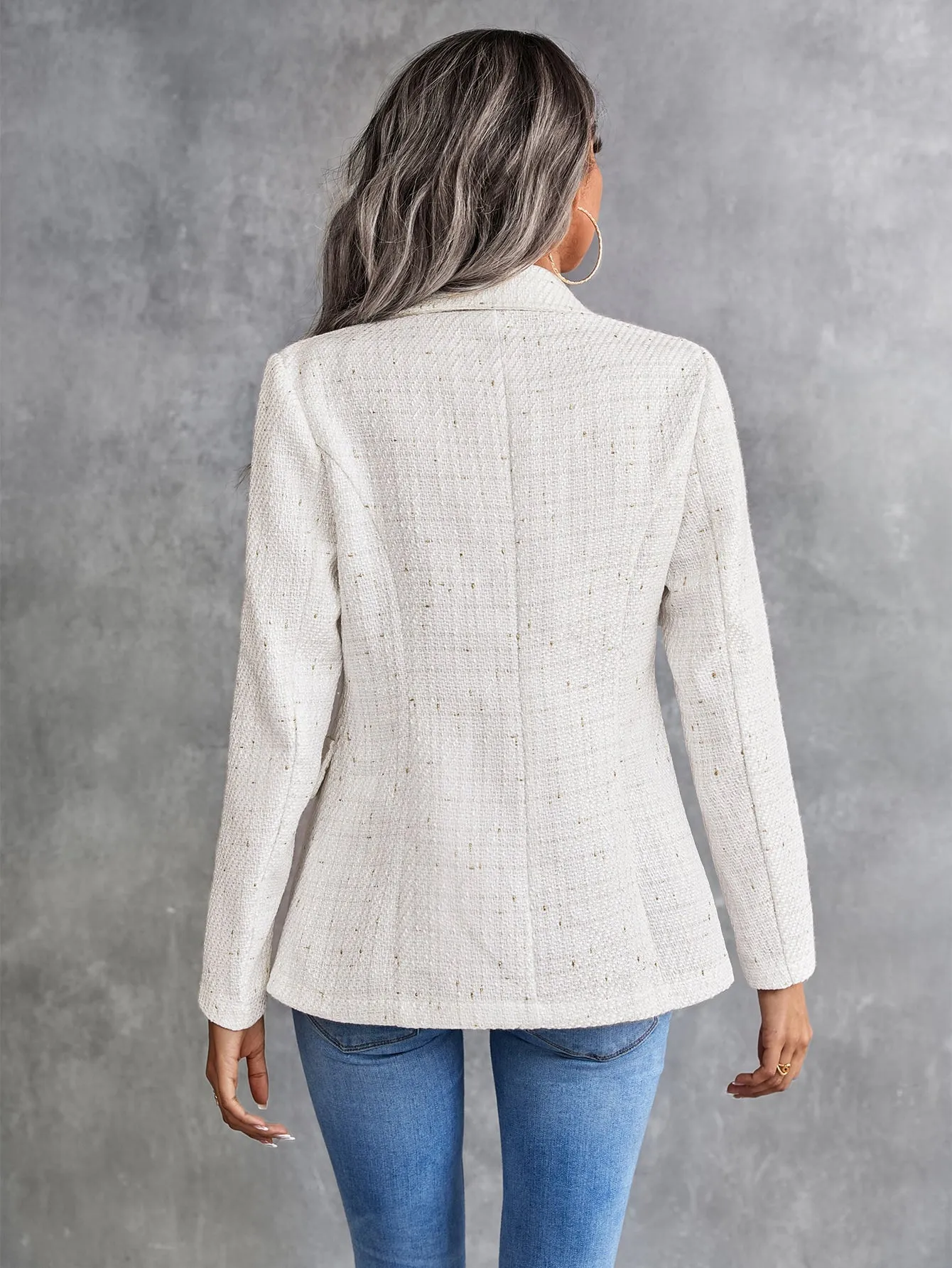 Blazer de Cuello con Solapa Doble Botonadura