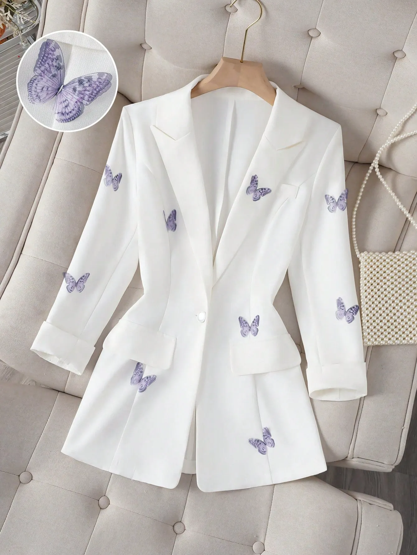 Blazer de mariposa Cherry Vibes para mujer en
