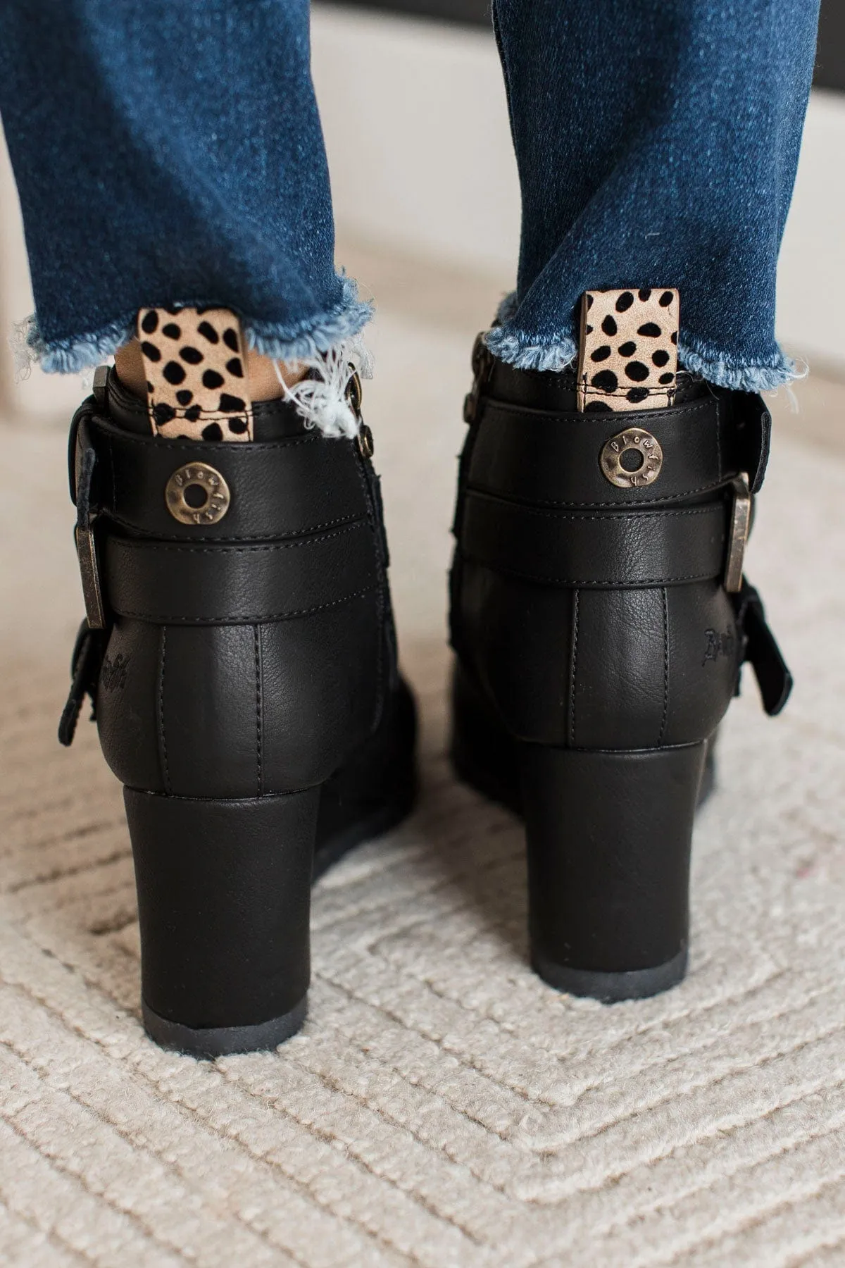 Blowfish Pomela Wedge Boots- Black Local Sheriff