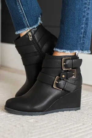 Blowfish Pomela Wedge Boots- Black Local Sheriff