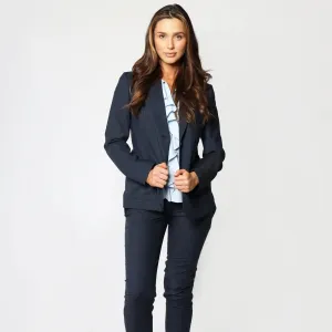 Blue Checked Italian Wool Women's Blazer