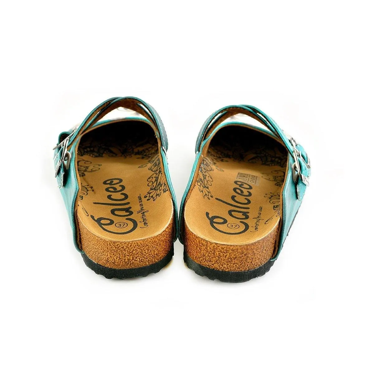 Blue Colored Pattern and Grey Elephant Patterned Clogs - WCAL140