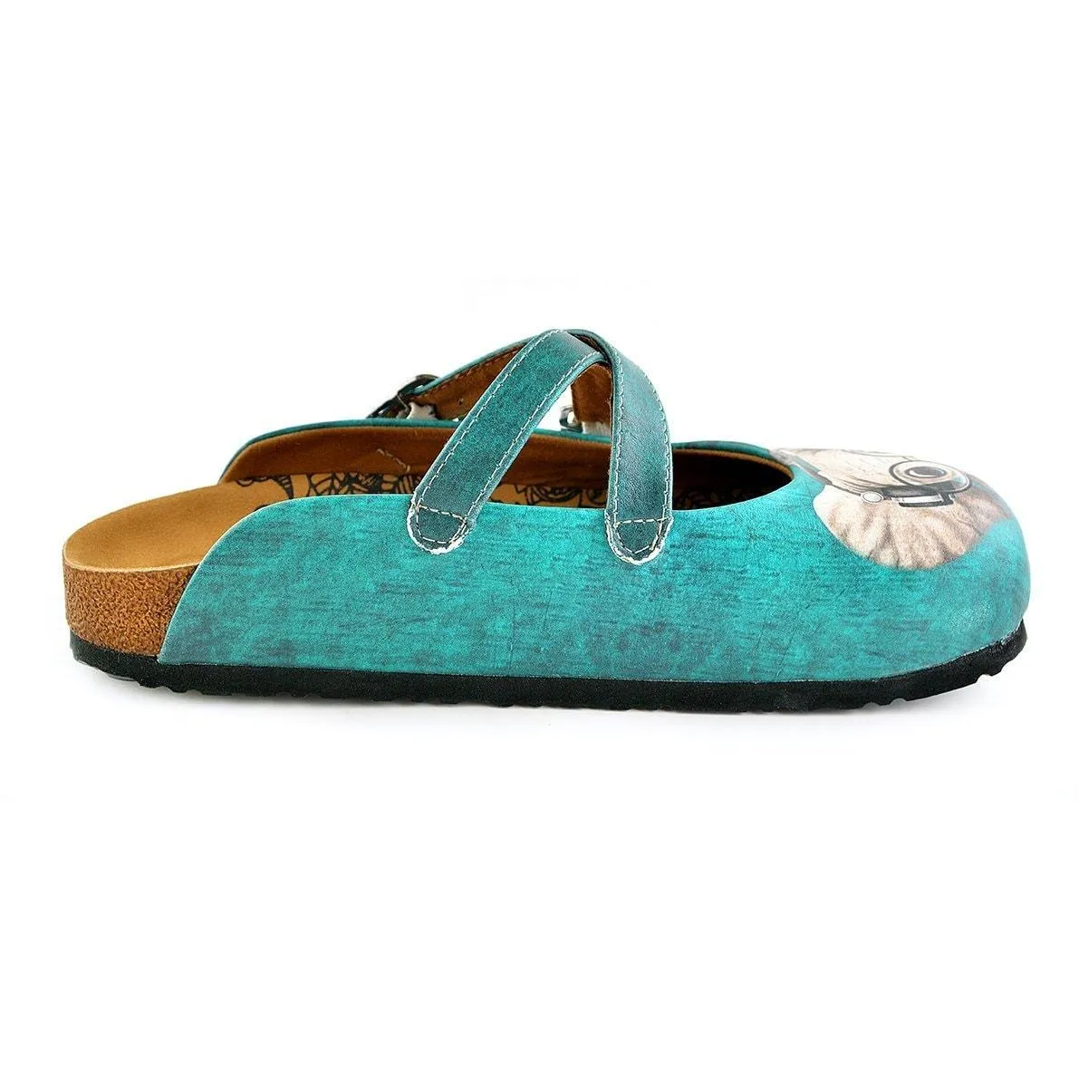 Blue Colored Pattern and Grey Elephant Patterned Clogs - WCAL140