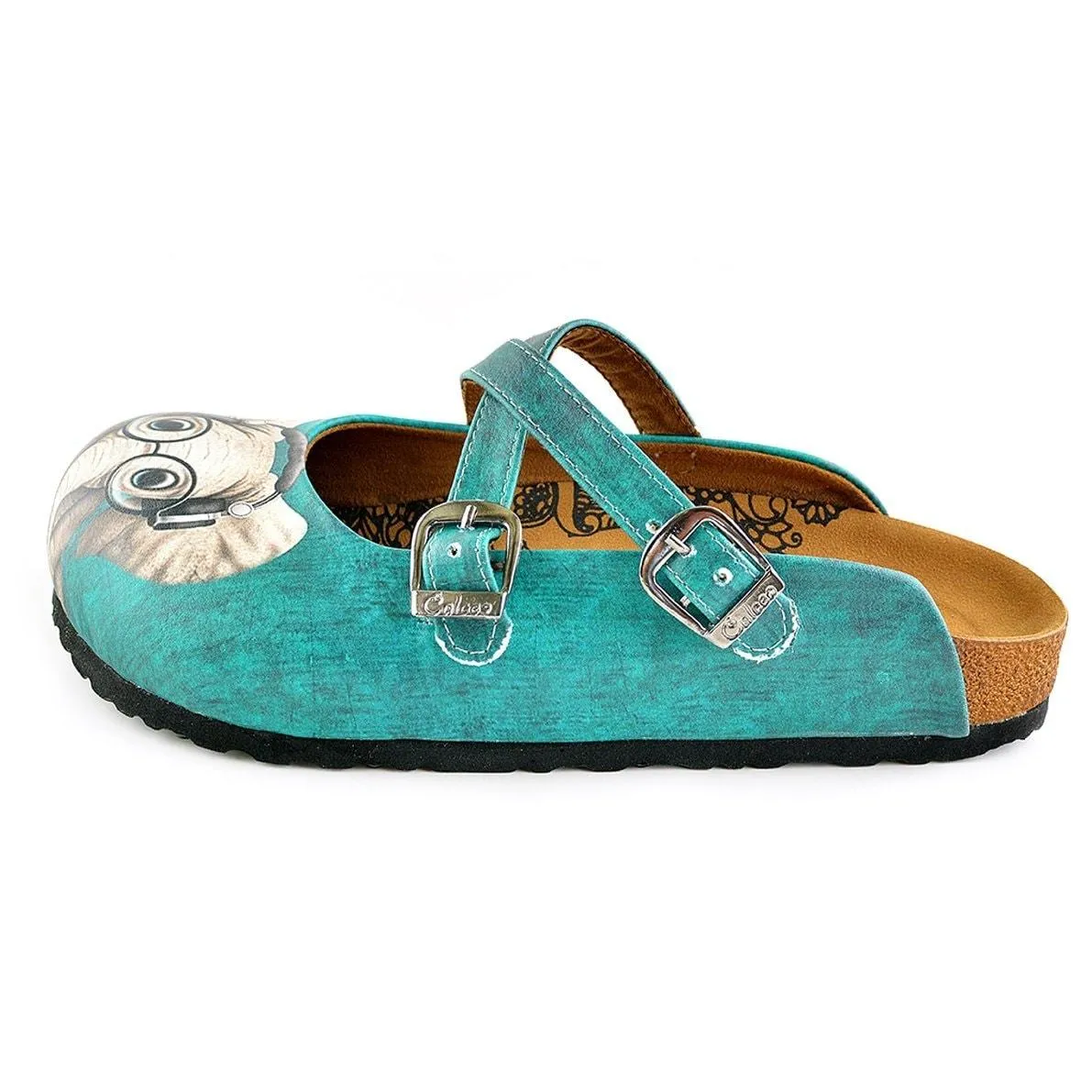 Blue Colored Pattern and Grey Elephant Patterned Clogs - WCAL140