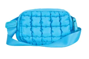 Blue Quilted Belt Bag
