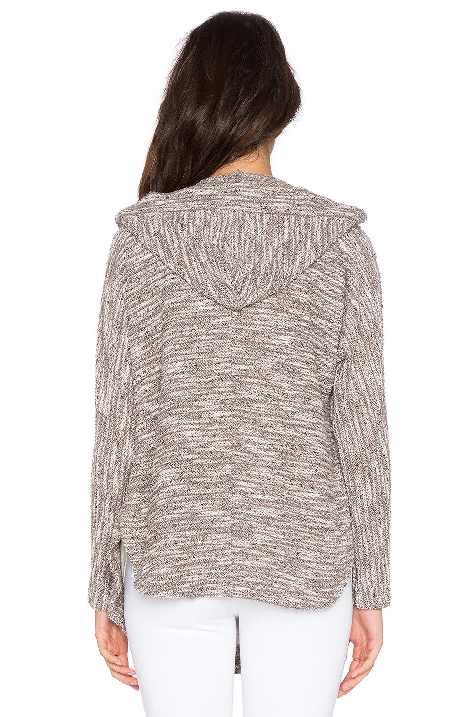 Bobi Boucle Hooded Open Front Cardigan | Tan | Sale