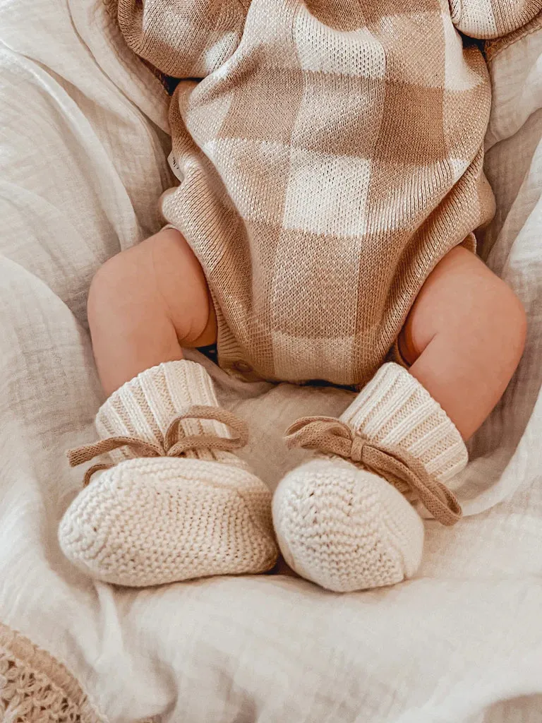 Booties | Gingham (Cream)
