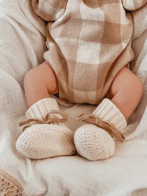 Booties | Gingham (Cream)