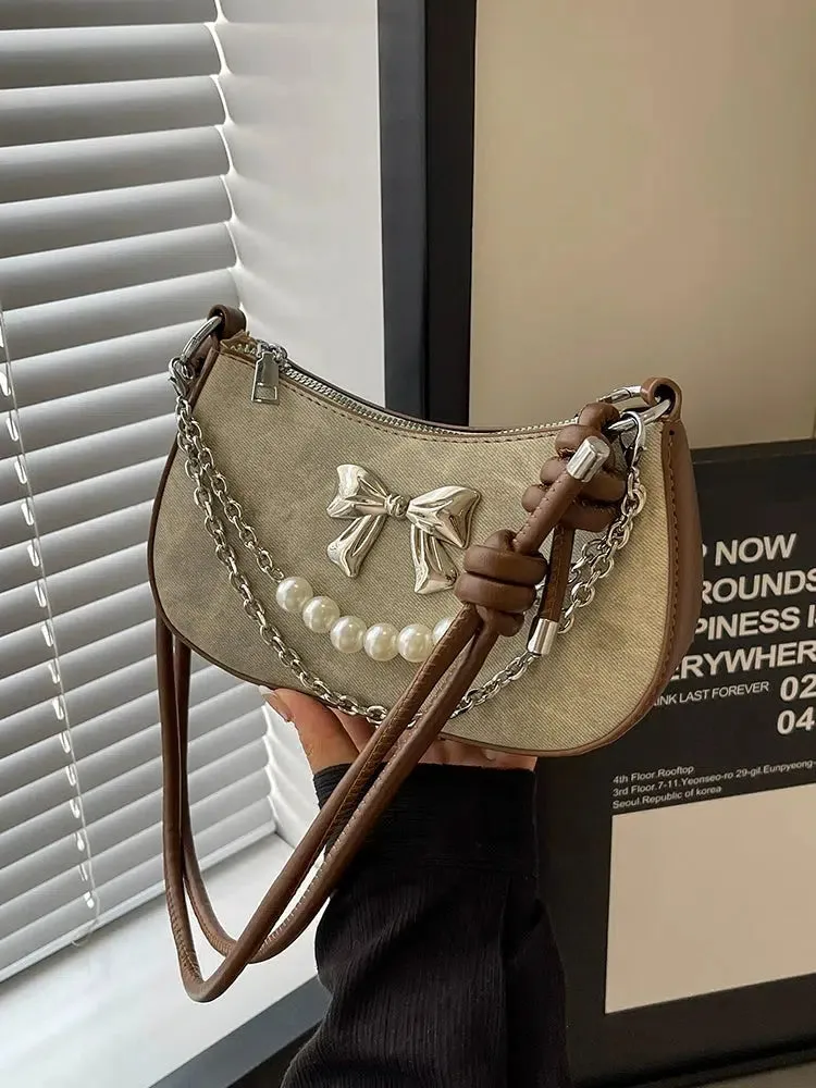 Bow Accents Small Square Bag