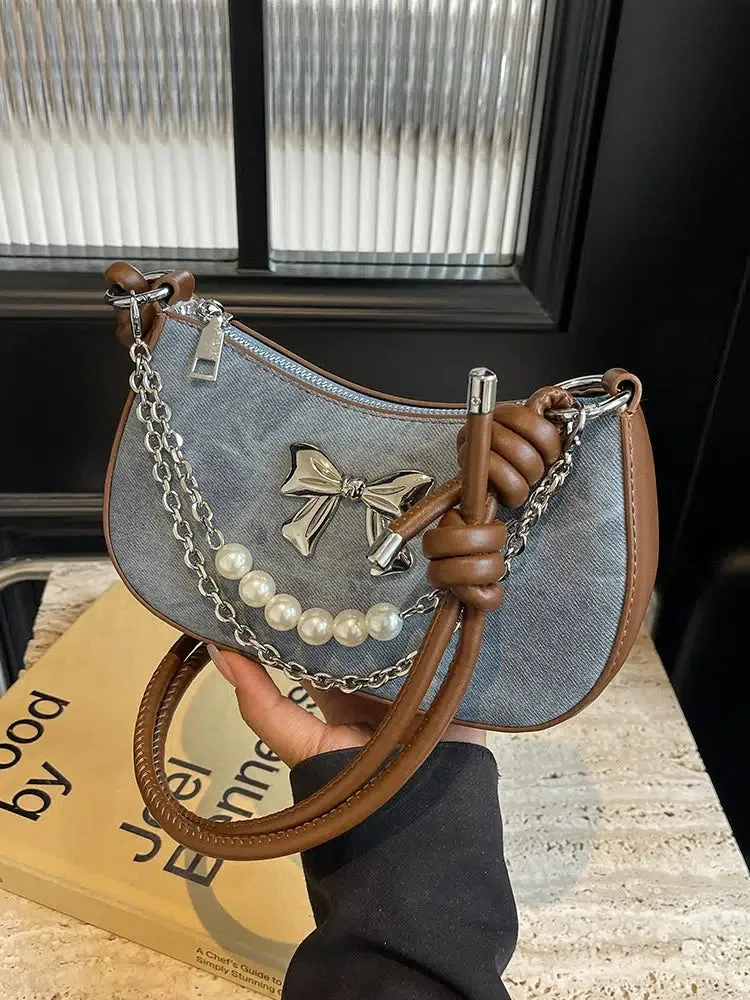 Bow Accents Small Square Bag