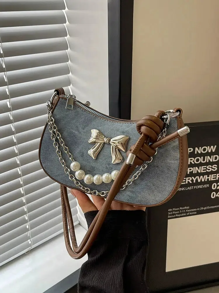 Bow Accents Small Square Bag