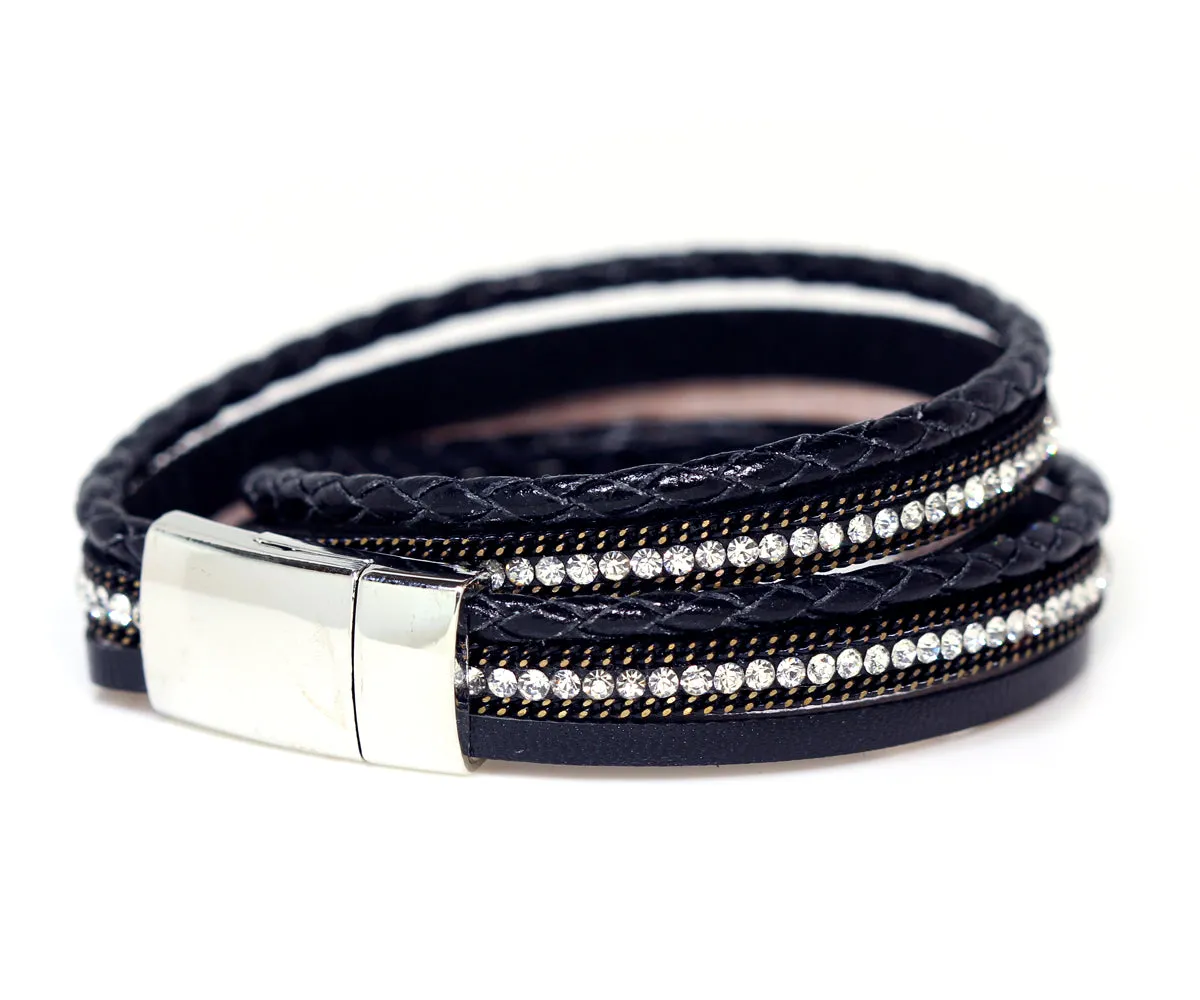 Braided Black Sparkly Bracelet
