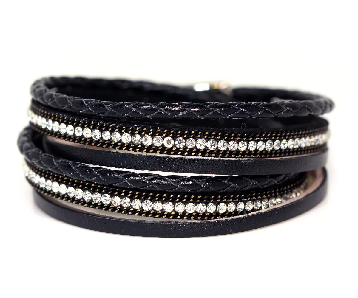 Braided Black Sparkly Bracelet