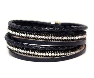Braided Black Sparkly Bracelet