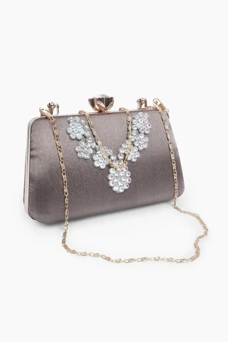 Brown & Gold-Toned Embellished Sling Bag for Women( Brown )