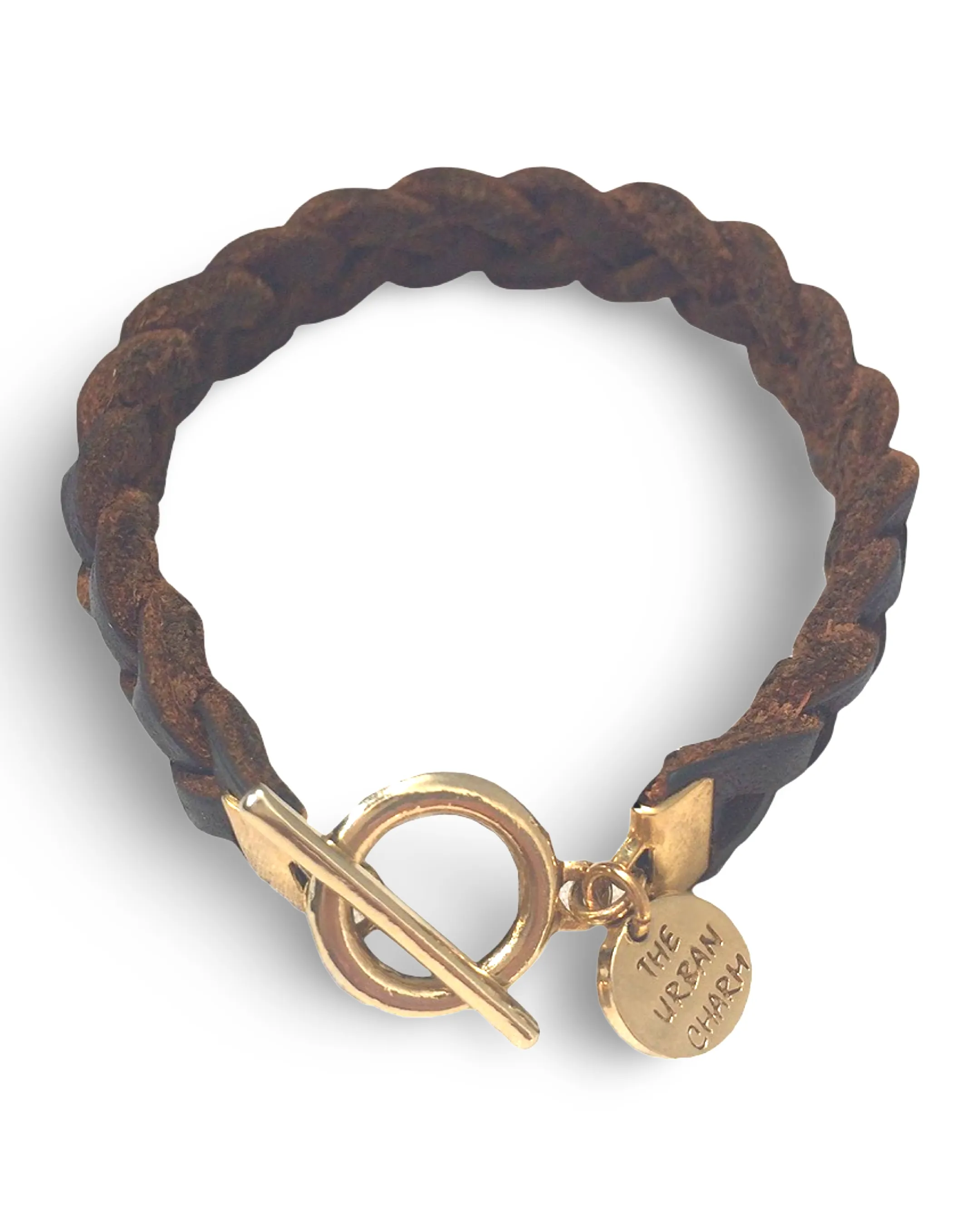 Brown Braided Wrap GenuineLeather Bracelet