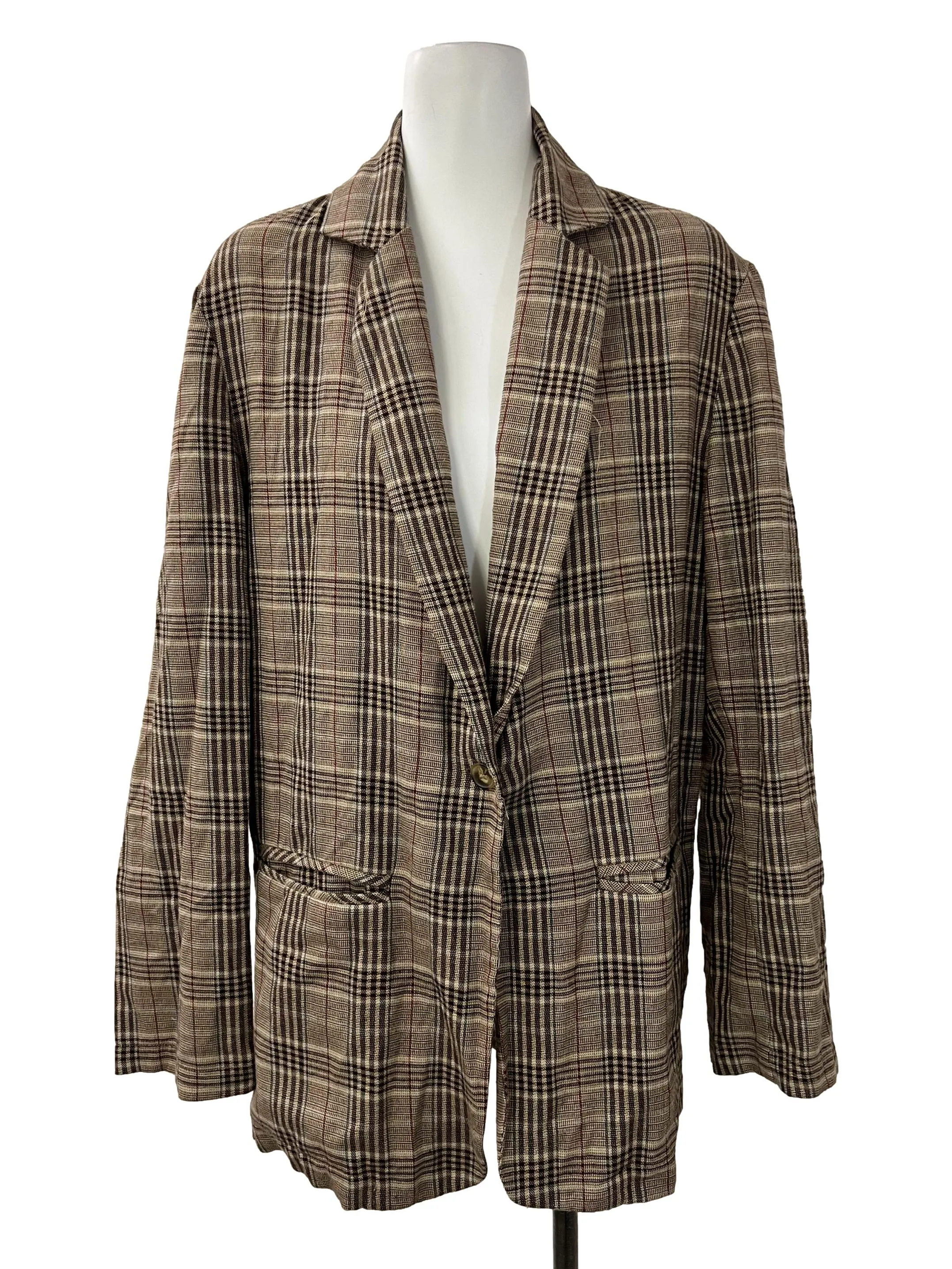 Brown Plaid Blazer