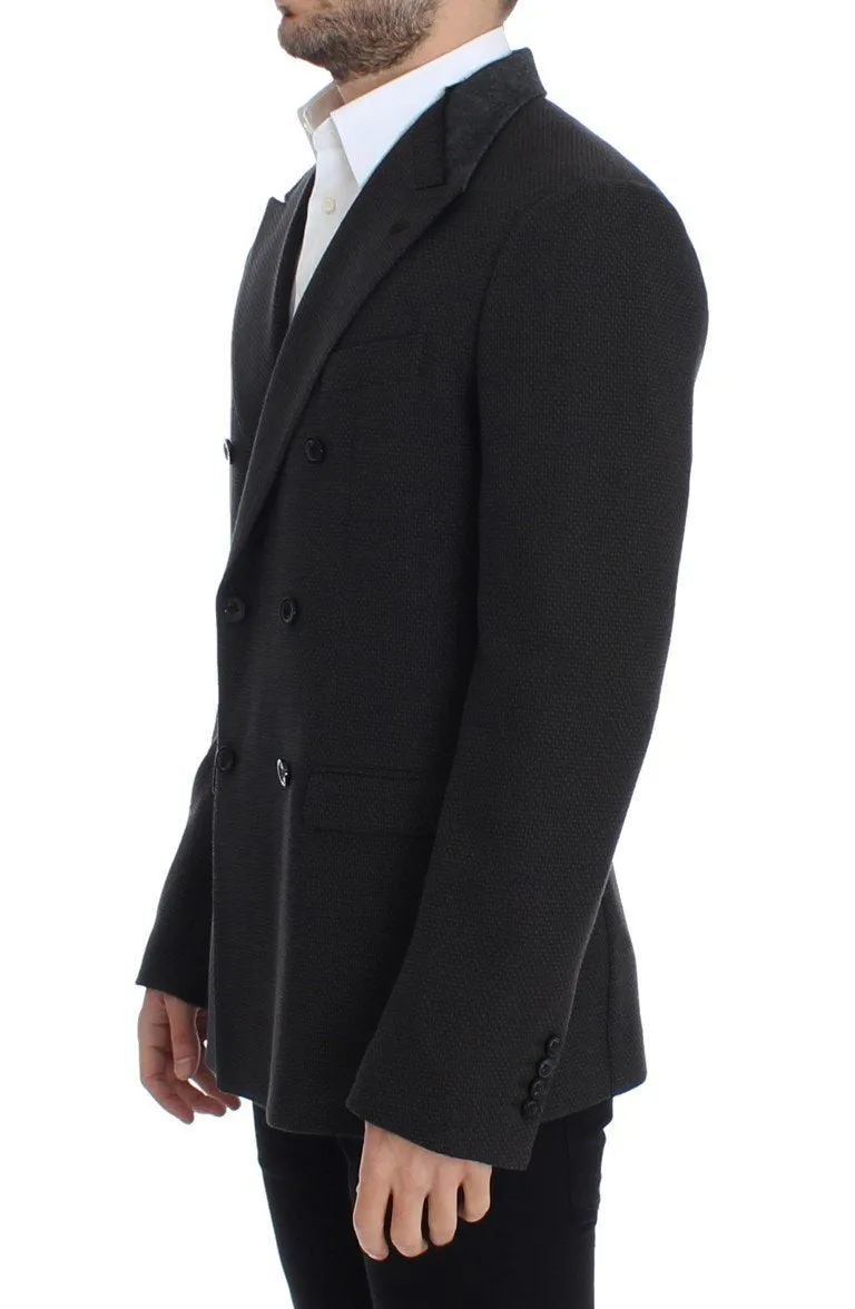 Brown wool slim fit blazer