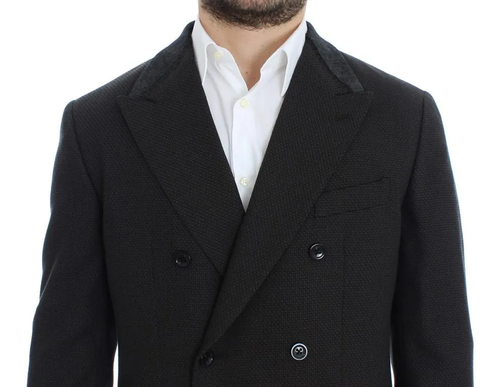 Brown wool slim fit blazer