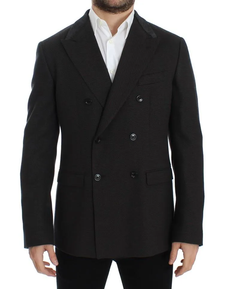 Brown wool slim fit blazer