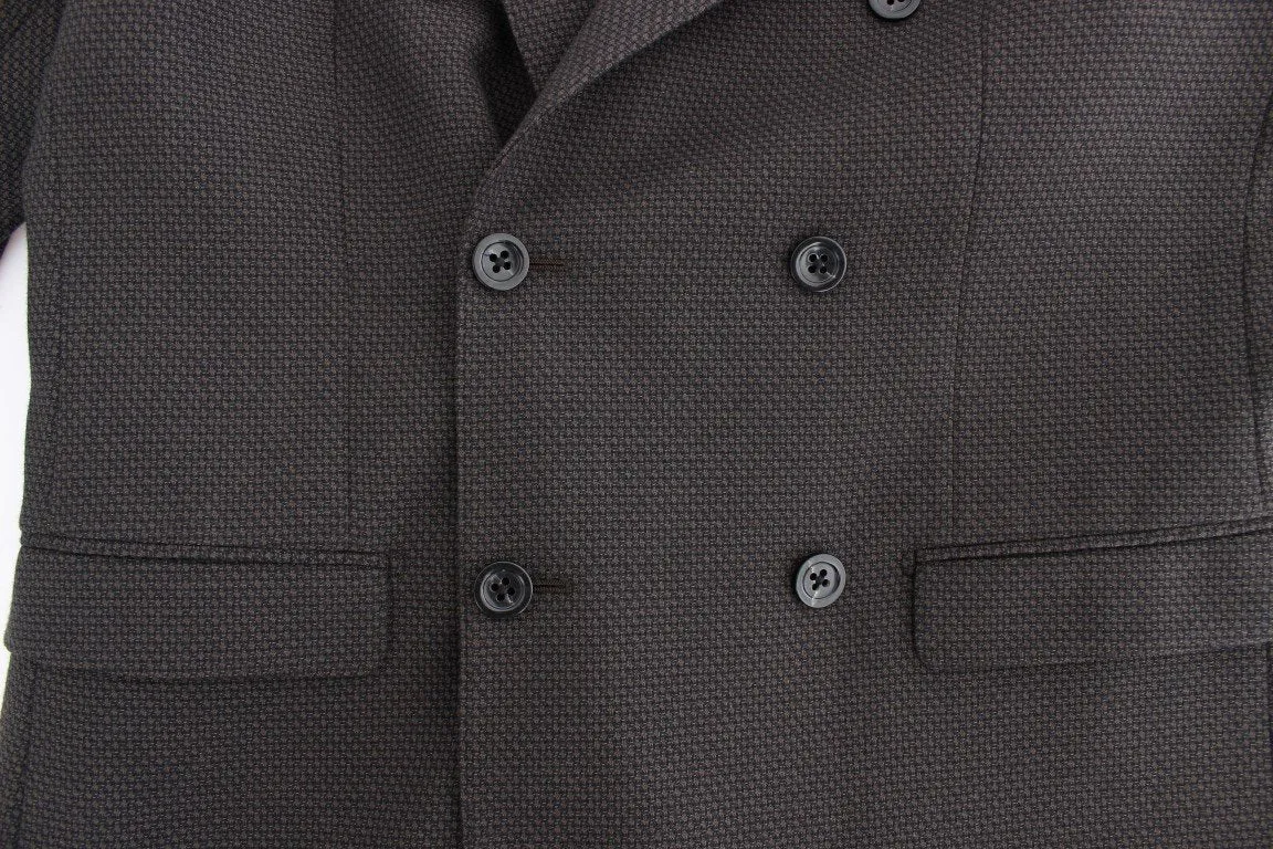 Brown wool slim fit blazer