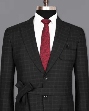Bunker Black Windowpane Wool Rich Sports Blazer