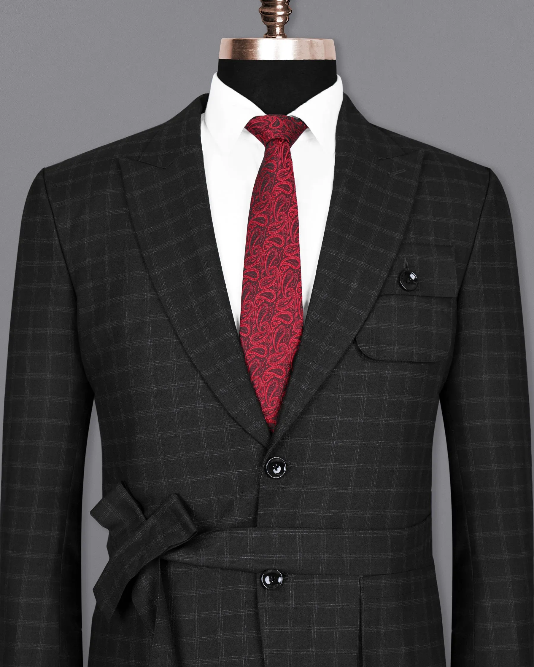 Bunker Black Windowpane Wool Rich Sports Blazer