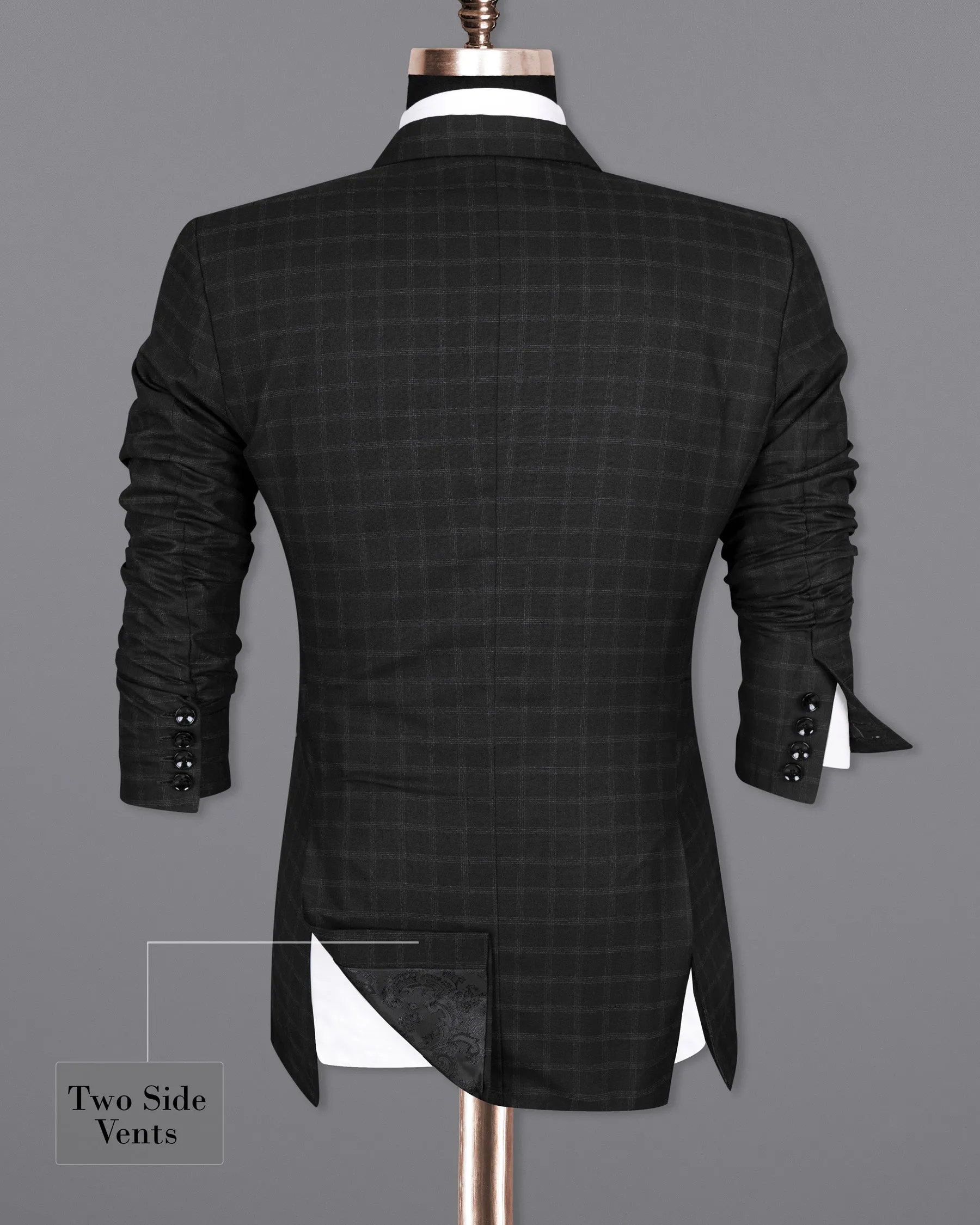Bunker Black Windowpane Wool Rich Sports Blazer