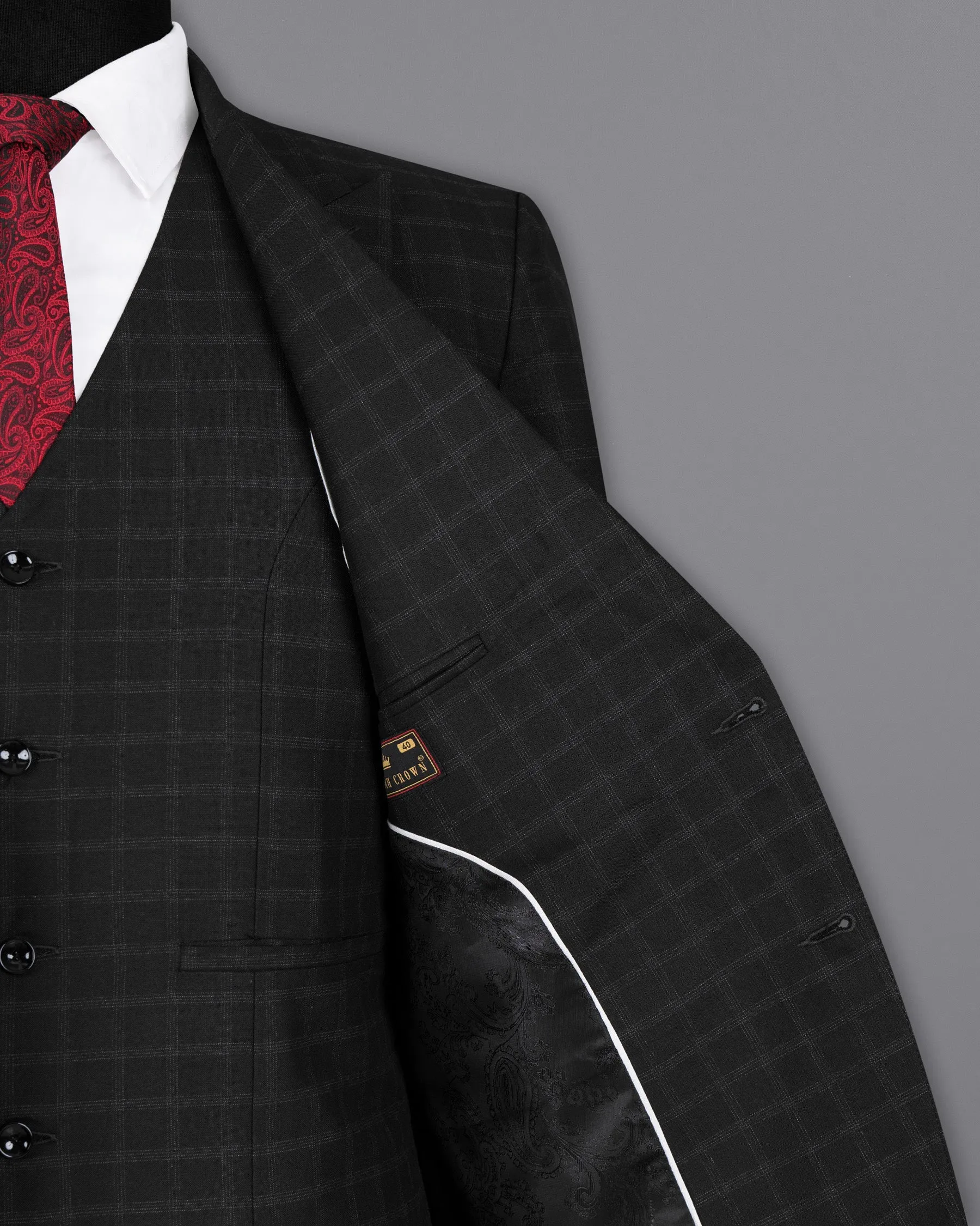 Bunker Black Windowpane Wool Rich Sports Blazer