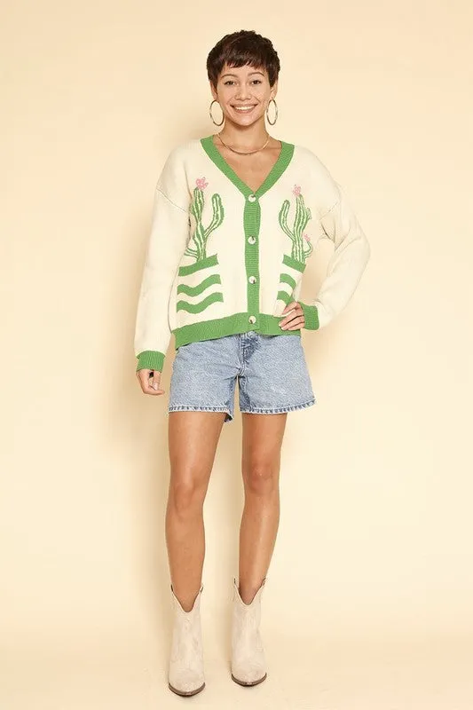 Cactus Flower Cardigan