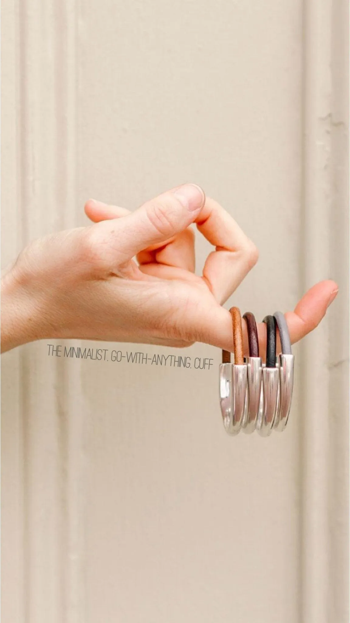 Camel/Cognac Leather and Silver Bracelet for Women, Medium Width Genuine Leather