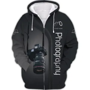 Camera 3D Shirts Photography Zipper Hoodie, Bomber, Sweater, Polo, Hawaiian,.. Custom Photographer Shirts