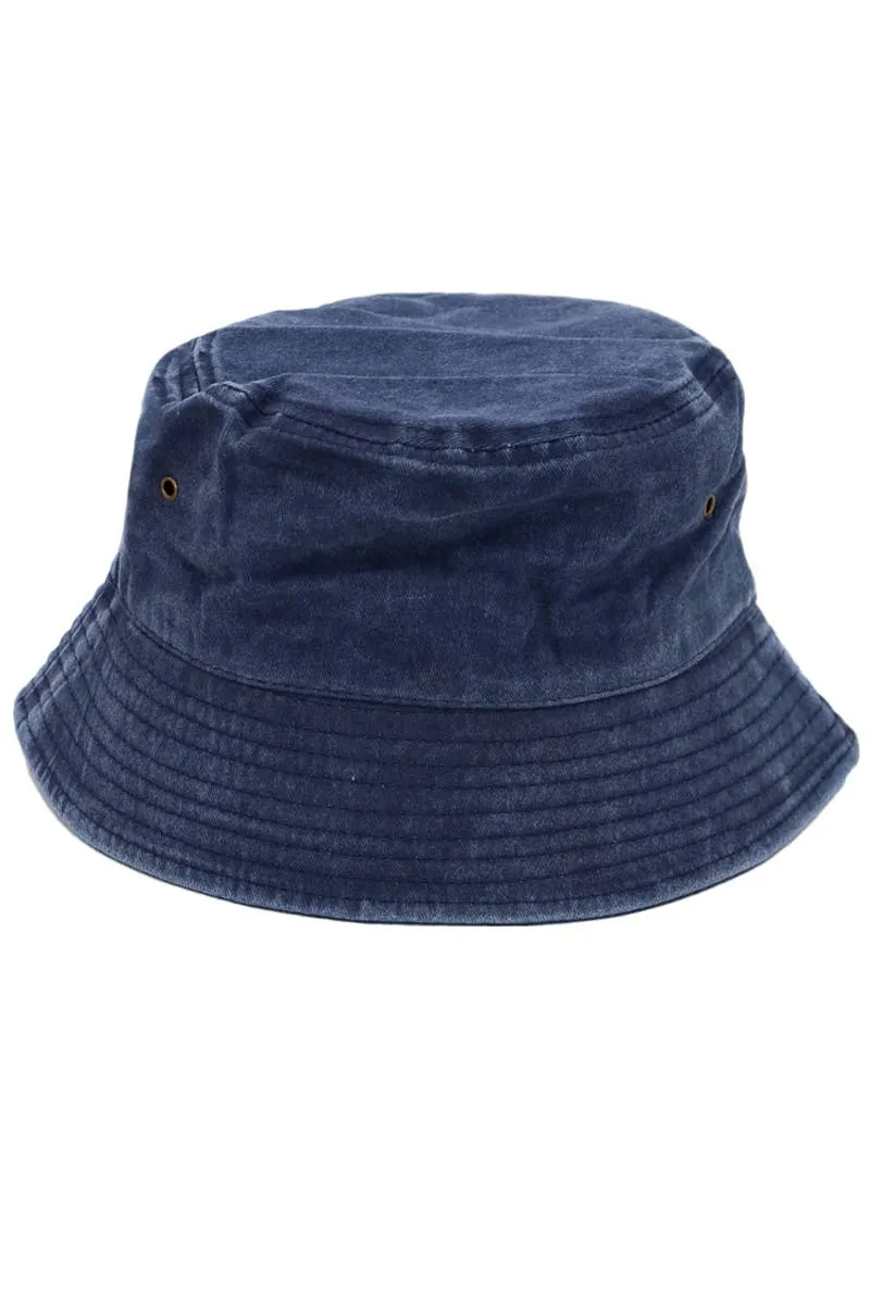 Cap Zone Pigment Stone Washed Twill Cotton Bucket Hat