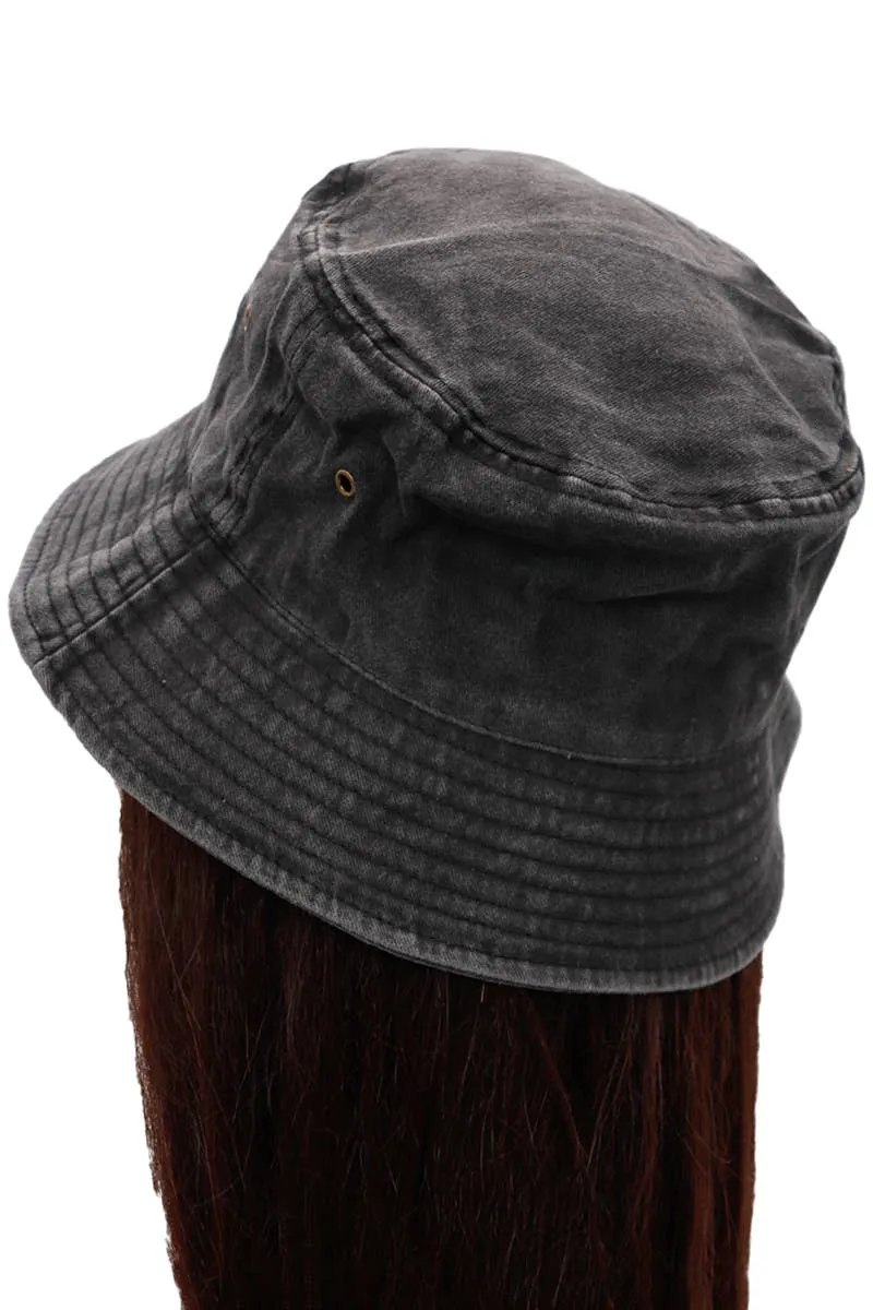 Cap Zone Pigment Stone Washed Twill Cotton Bucket Hat