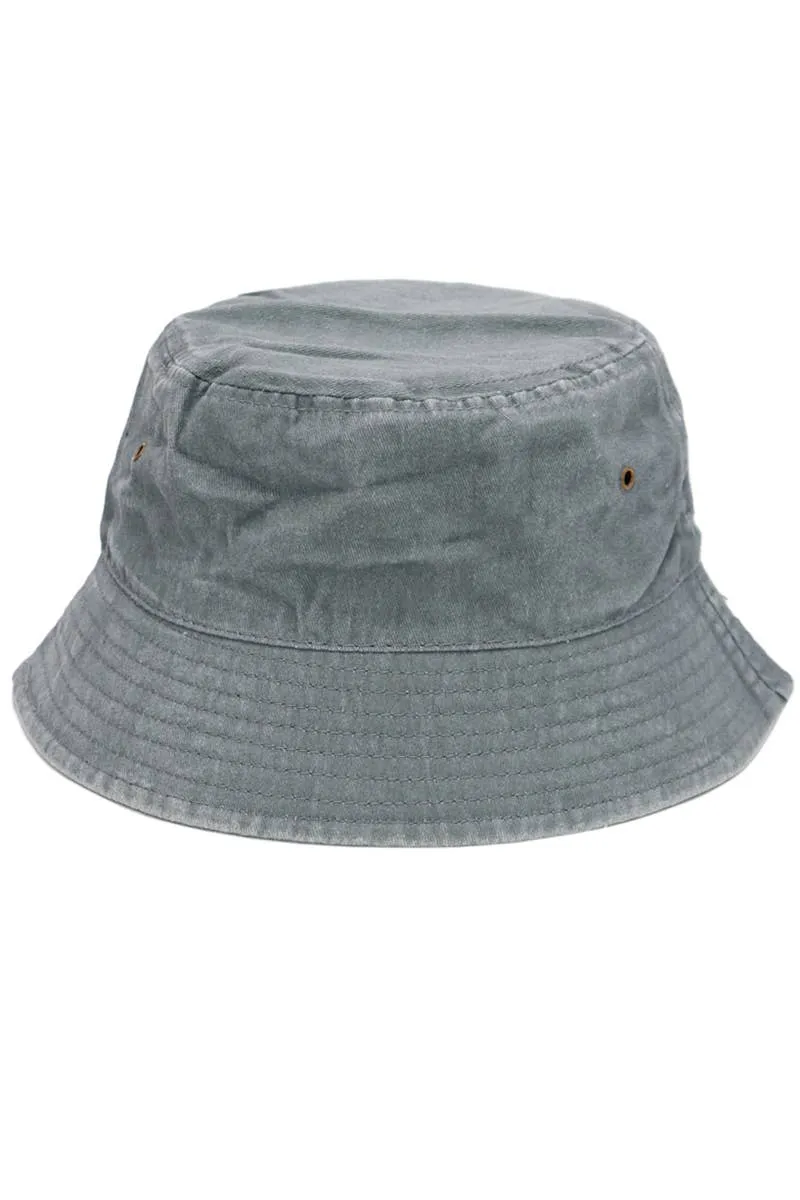 Cap Zone Pigment Stone Washed Twill Cotton Bucket Hat