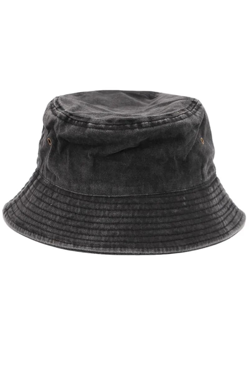 Cap Zone Pigment Stone Washed Twill Cotton Bucket Hat