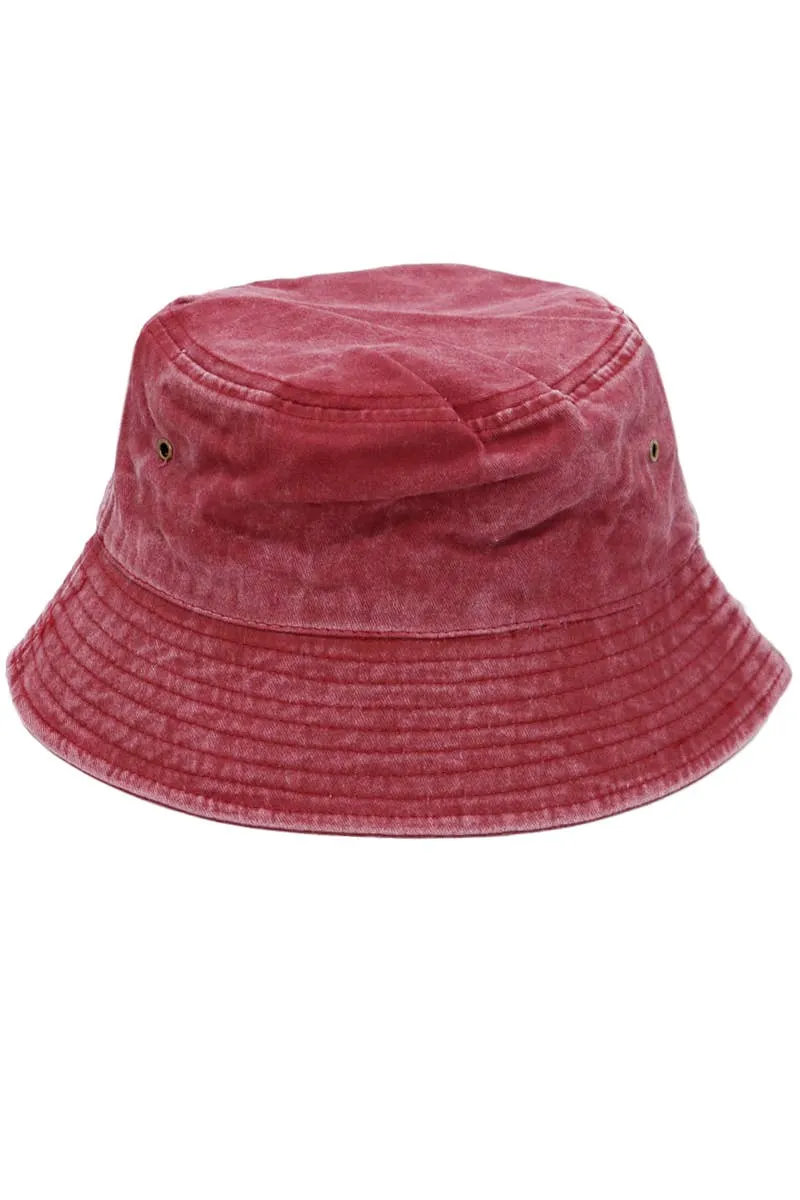 Cap Zone Pigment Stone Washed Twill Cotton Bucket Hat