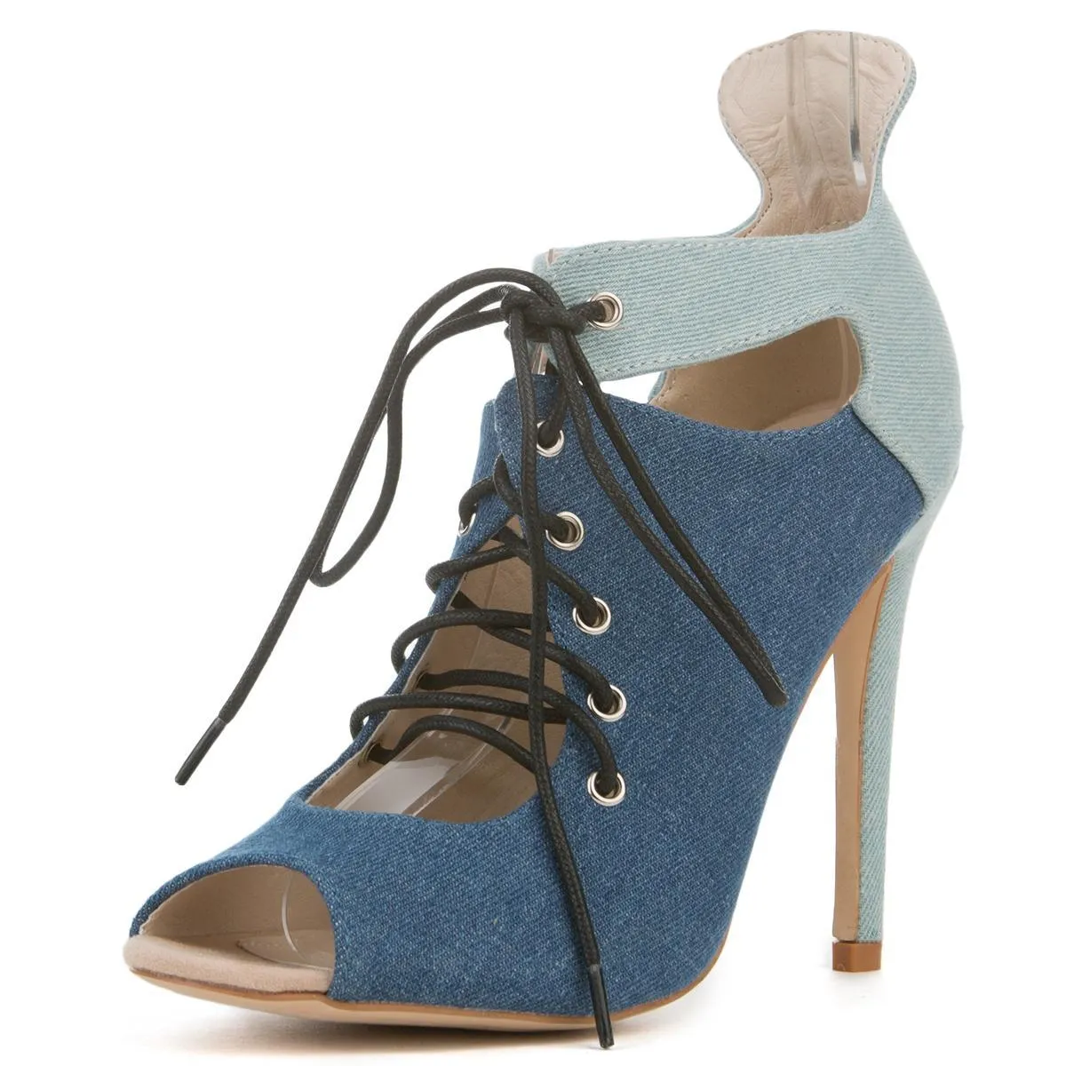 Cape Robbin Blaire-2 Denim Heeled Booties Denim