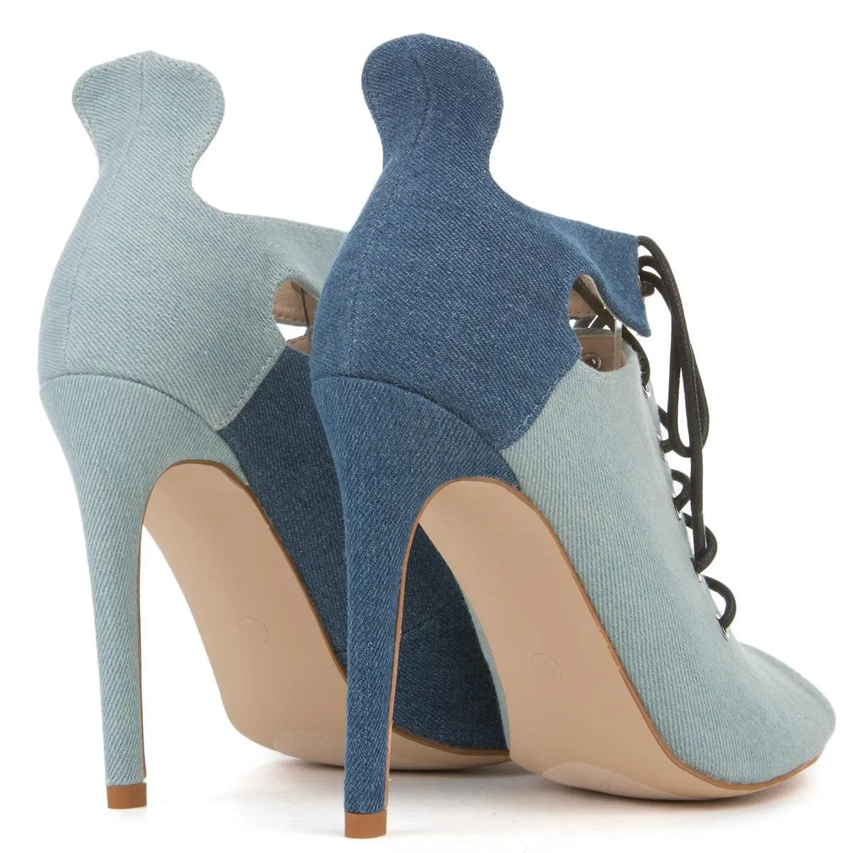 Cape Robbin Blaire-2 Denim Heeled Booties Denim