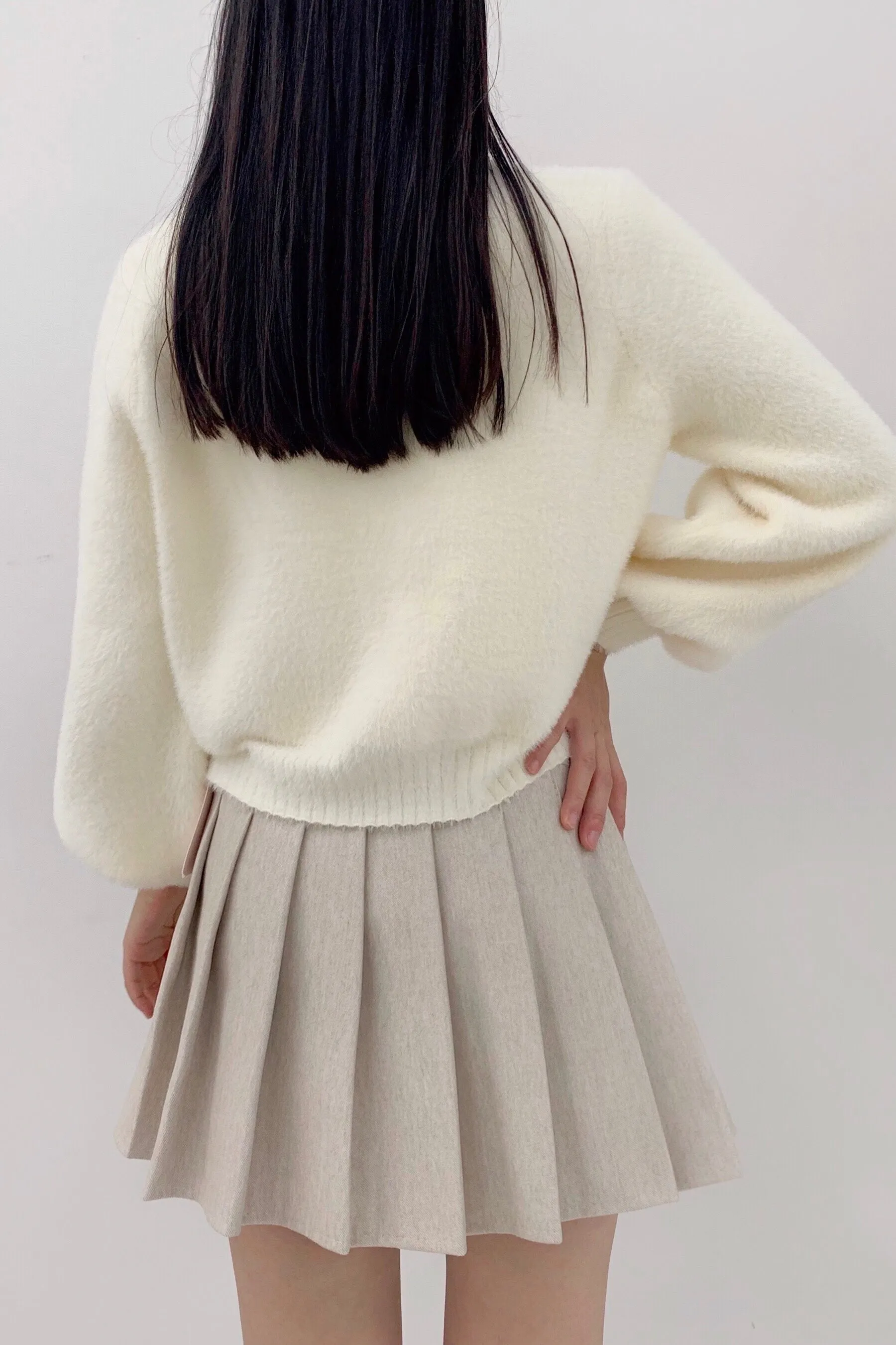 Carol Pearl Embellished Cardigan - White