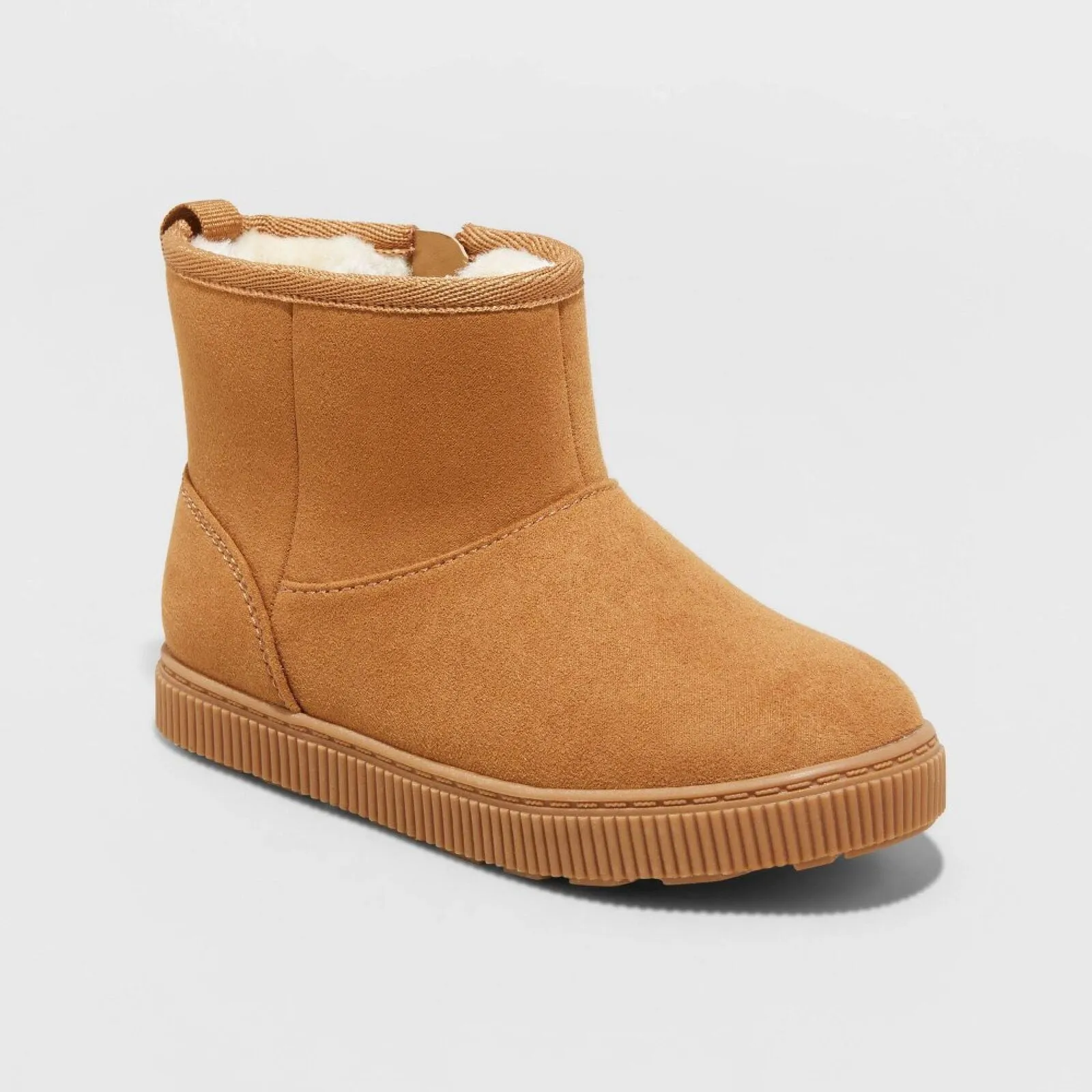 Cat & Jack Toddler Girls Arlo Zipper Shearling Style Boots ARL0 Cognac Brown 8T