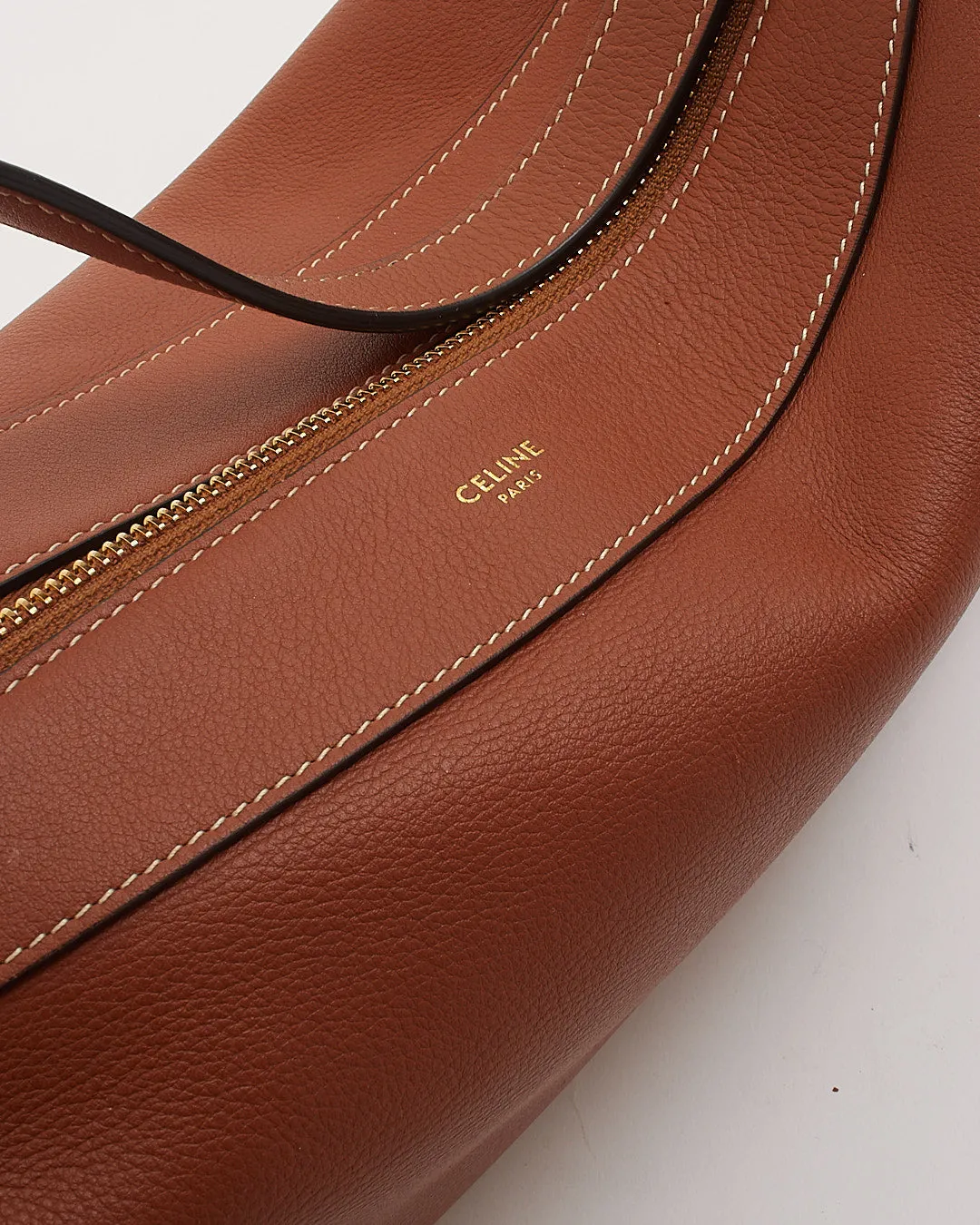 Celine Tan Leather Medium Romy Shoulder Bag