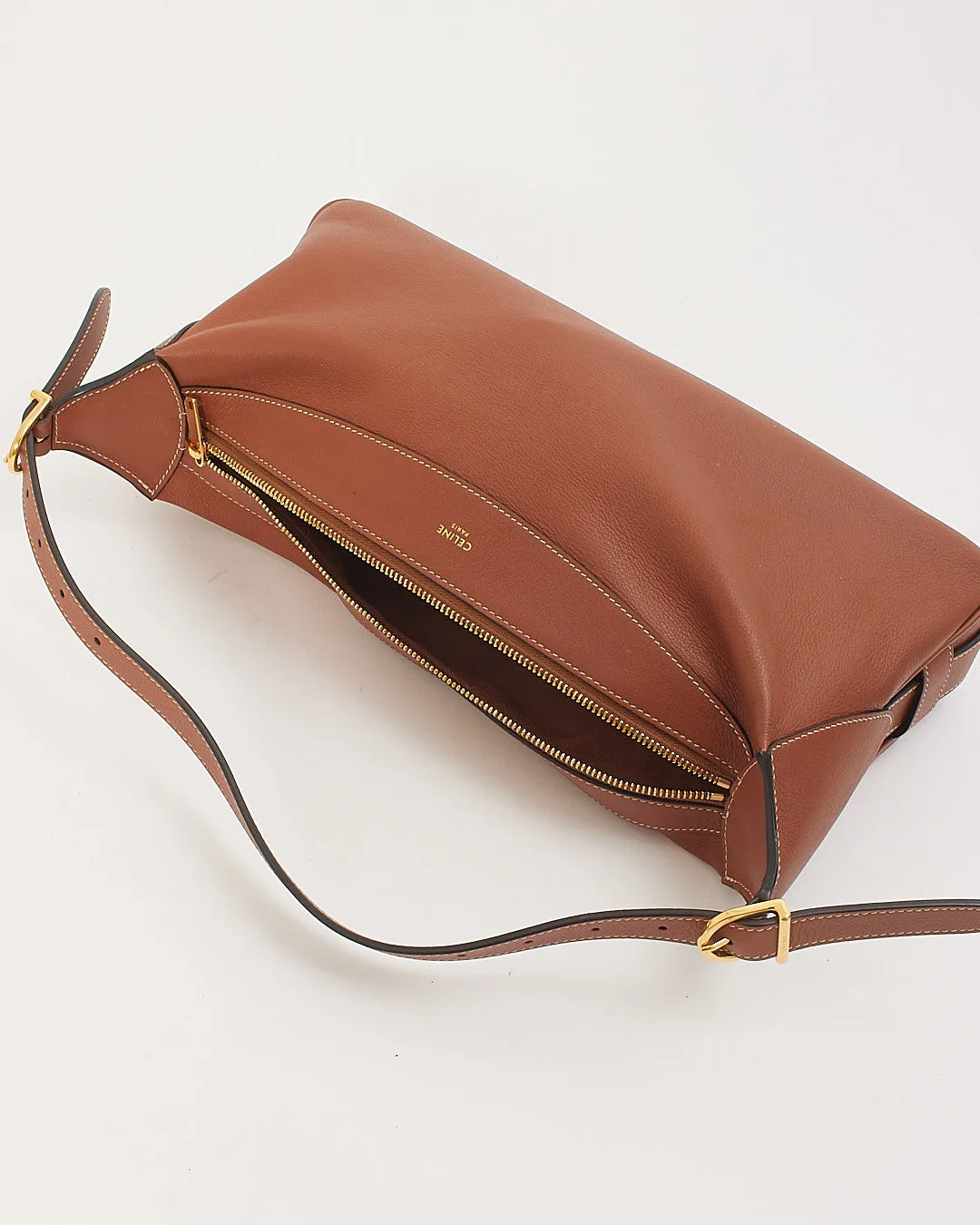 Celine Tan Leather Medium Romy Shoulder Bag