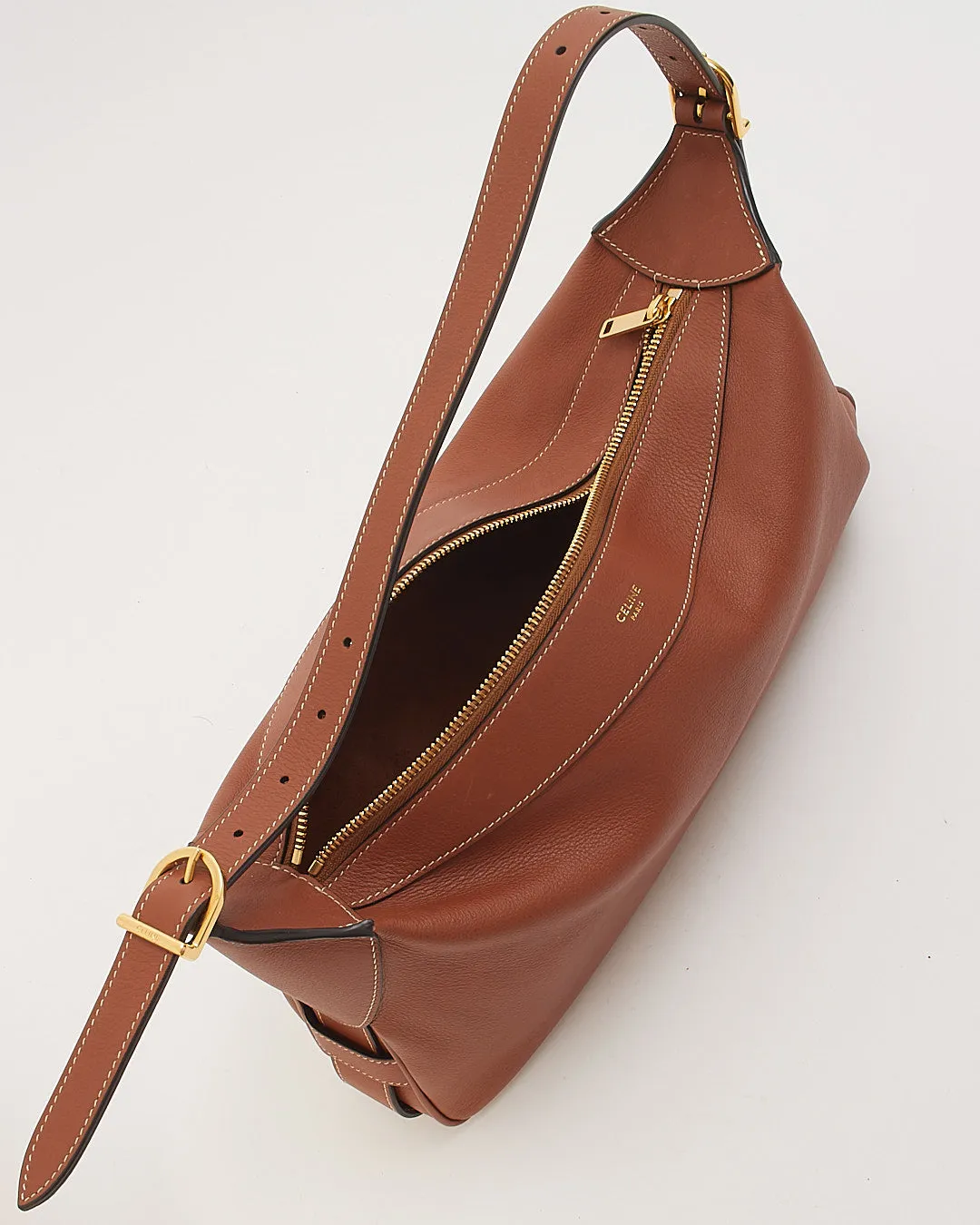 Celine Tan Leather Medium Romy Shoulder Bag