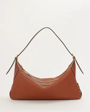 Celine Tan Leather Medium Romy Shoulder Bag