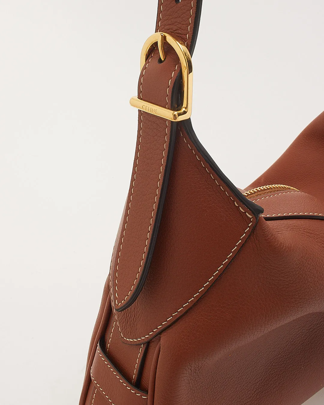 Celine Tan Leather Medium Romy Shoulder Bag