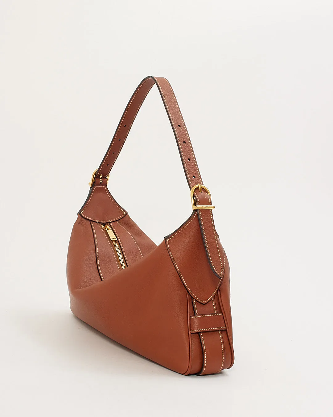 Celine Tan Leather Medium Romy Shoulder Bag